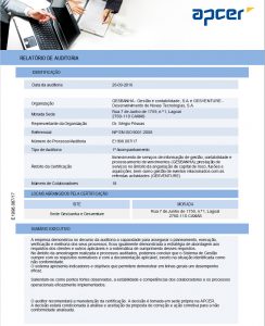 Relatório de Acompanhamento nos Termos da NP EN ISO9001:2008